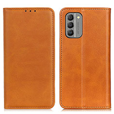 Leather Case Stands Flip Cover Holder A02D for Nokia G400 5G Light Brown