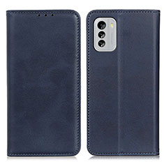 Leather Case Stands Flip Cover Holder A02D for Nokia G60 5G Blue