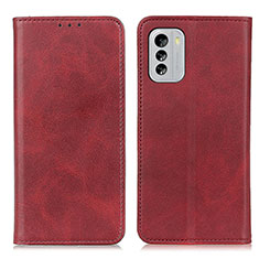 Leather Case Stands Flip Cover Holder A02D for Nokia G60 5G Red