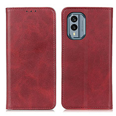 Leather Case Stands Flip Cover Holder A02D for Nokia X30 5G Red