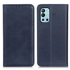 Leather Case Stands Flip Cover Holder A02D for OnePlus 9R 5G Blue