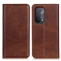 Leather Case Stands Flip Cover Holder A02D for OnePlus Nord N200 5G Brown