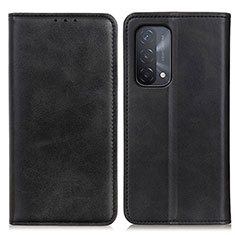 Leather Case Stands Flip Cover Holder A02D for Oppo A54 5G Black