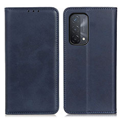 Leather Case Stands Flip Cover Holder A02D for Oppo A54 5G Blue