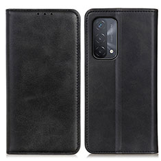 Leather Case Stands Flip Cover Holder A02D for Oppo A74 5G Black