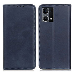 Leather Case Stands Flip Cover Holder A02D for Oppo F21 Pro 4G Blue