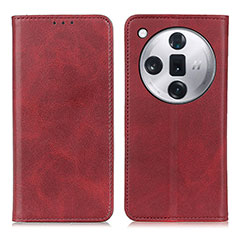 Leather Case Stands Flip Cover Holder A02D for Oppo Find X7 5G Red