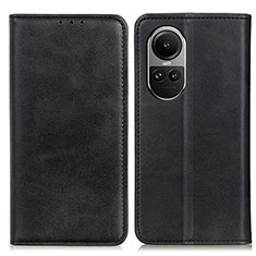 Leather Case Stands Flip Cover Holder A02D for Oppo Reno10 Pro 5G Black