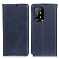 Leather Case Stands Flip Cover Holder A02D for Oppo Reno5 Z 5G Blue