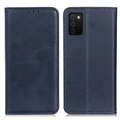 Leather Case Stands Flip Cover Holder A02D for Samsung Galaxy A02s Blue