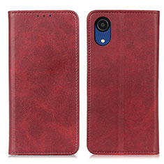 Leather Case Stands Flip Cover Holder A02D for Samsung Galaxy A03 Core Red