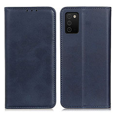 Leather Case Stands Flip Cover Holder A02D for Samsung Galaxy A03s Blue