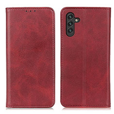 Leather Case Stands Flip Cover Holder A02D for Samsung Galaxy A13 5G Red