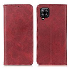 Leather Case Stands Flip Cover Holder A02D for Samsung Galaxy A22 4G Red