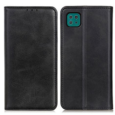 Leather Case Stands Flip Cover Holder A02D for Samsung Galaxy A22 5G Black