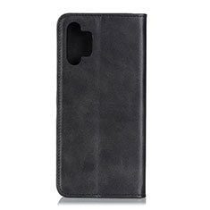 Leather Case Stands Flip Cover Holder A02D for Samsung Galaxy A32 4G Black