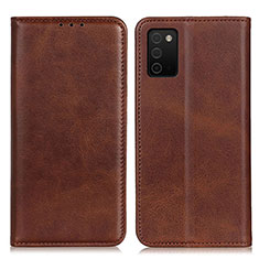 Leather Case Stands Flip Cover Holder A02D for Samsung Galaxy F02S SM-E025F Brown