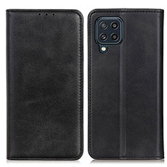 Leather Case Stands Flip Cover Holder A02D for Samsung Galaxy M32 4G Black