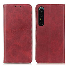 Leather Case Stands Flip Cover Holder A02D for Sony Xperia 1 IV Red