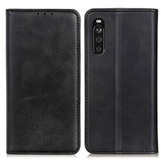 Leather Case Stands Flip Cover Holder A02D for Sony Xperia 10 III Lite Black