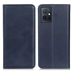 Leather Case Stands Flip Cover Holder A02D for Vivo Y30 5G Blue