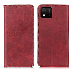 Leather Case Stands Flip Cover Holder A02D for Wiko Y52 Red