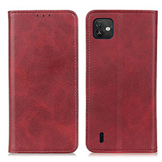 Leather Case Stands Flip Cover Holder A02D for Wiko Y82 Red