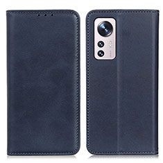 Leather Case Stands Flip Cover Holder A02D for Xiaomi Mi 12 Pro 5G Blue