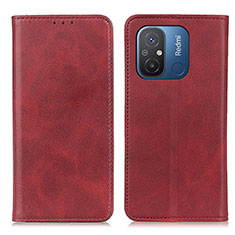 Leather Case Stands Flip Cover Holder A02D for Xiaomi Poco C55 Red