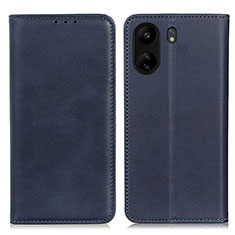 Leather Case Stands Flip Cover Holder A02D for Xiaomi Poco C65 Blue