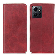 Leather Case Stands Flip Cover Holder A02D for Xiaomi Redmi Note 12 4G Red