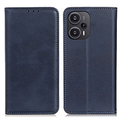 Leather Case Stands Flip Cover Holder A02D for Xiaomi Redmi Note 12 Turbo 5G Blue