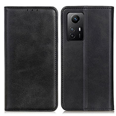 Leather Case Stands Flip Cover Holder A02D for Xiaomi Redmi Note 12S Black