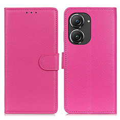Leather Case Stands Flip Cover Holder A03D for Asus Zenfone 9 Purple