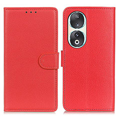 Leather Case Stands Flip Cover Holder A03D for Huawei Honor 90 5G Red