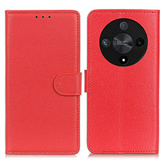 Leather Case Stands Flip Cover Holder A03D for Huawei Honor Magic6 Lite 5G Red