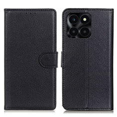 Leather Case Stands Flip Cover Holder A03D for Huawei Honor X6a Black