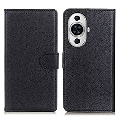 Leather Case Stands Flip Cover Holder A03D for Huawei Nova 11 Black