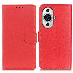 Leather Case Stands Flip Cover Holder A03D for Huawei Nova 11 Red