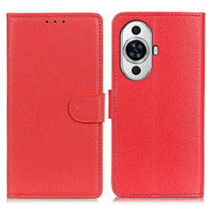 Leather Case Stands Flip Cover Holder A03D for Huawei Nova 11 Ultra Red