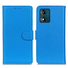 Leather Case Stands Flip Cover Holder A03D for Motorola Moto E13 Sky Blue