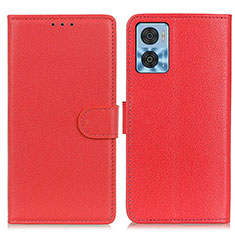 Leather Case Stands Flip Cover Holder A03D for Motorola Moto E22i Red