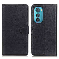 Leather Case Stands Flip Cover Holder A03D for Motorola Moto Edge 30 5G Black