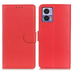 Leather Case Stands Flip Cover Holder A03D for Motorola Moto Edge 30 Neo 5G Red