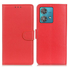 Leather Case Stands Flip Cover Holder A03D for Motorola Moto Edge 40 Neo 5G Red