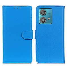 Leather Case Stands Flip Cover Holder A03D for Motorola Moto Edge 40 Neo 5G Sky Blue