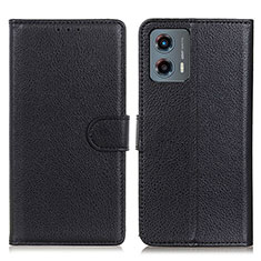 Leather Case Stands Flip Cover Holder A03D for Motorola Moto G 5G (2023) Black