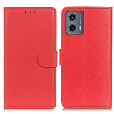 Leather Case Stands Flip Cover Holder A03D for Motorola Moto G 5G (2023) Red