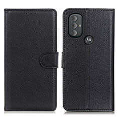 Leather Case Stands Flip Cover Holder A03D for Motorola Moto G Play (2023) Black