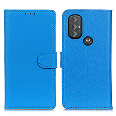 Leather Case Stands Flip Cover Holder A03D for Motorola Moto G Play (2023) Sky Blue